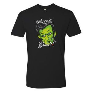 100-09T Johnny Cash Tee Shirt Ain't No Grave Zombie Funny Parody MADE IN USA